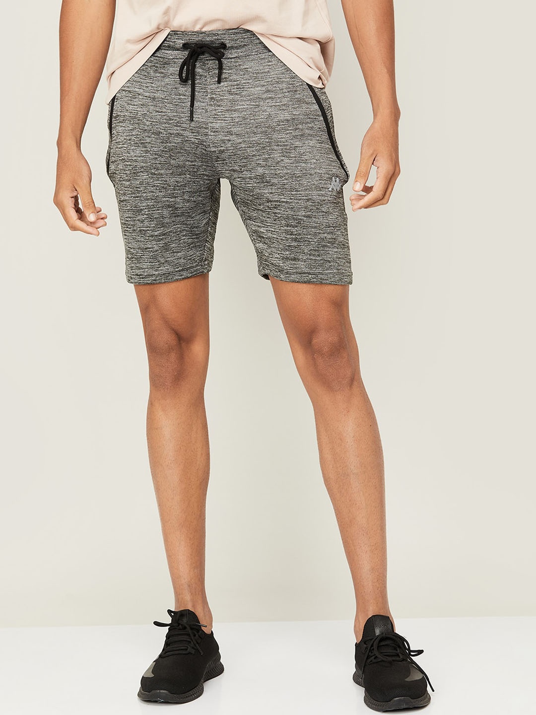 

Kappa Men Mid-Rise Sports Shorts, Grey melange