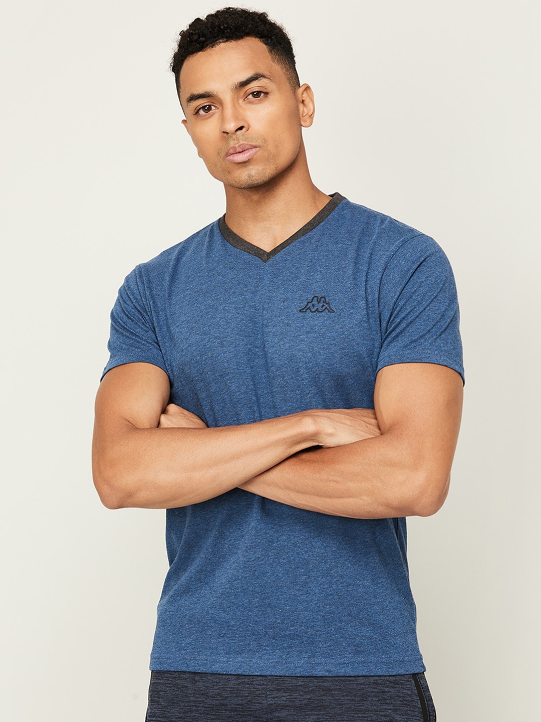 

Kappa Men V-Neck Regular Fit Sports T-shirt, Blue