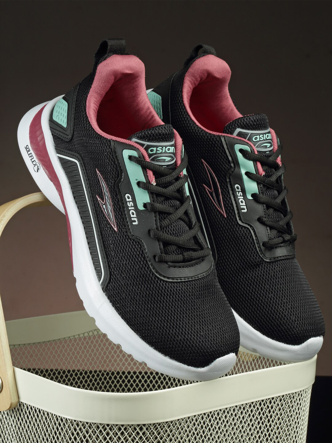 

ASIAN Women Non-Marking Memory Foam Technology Running Shoes, Black
