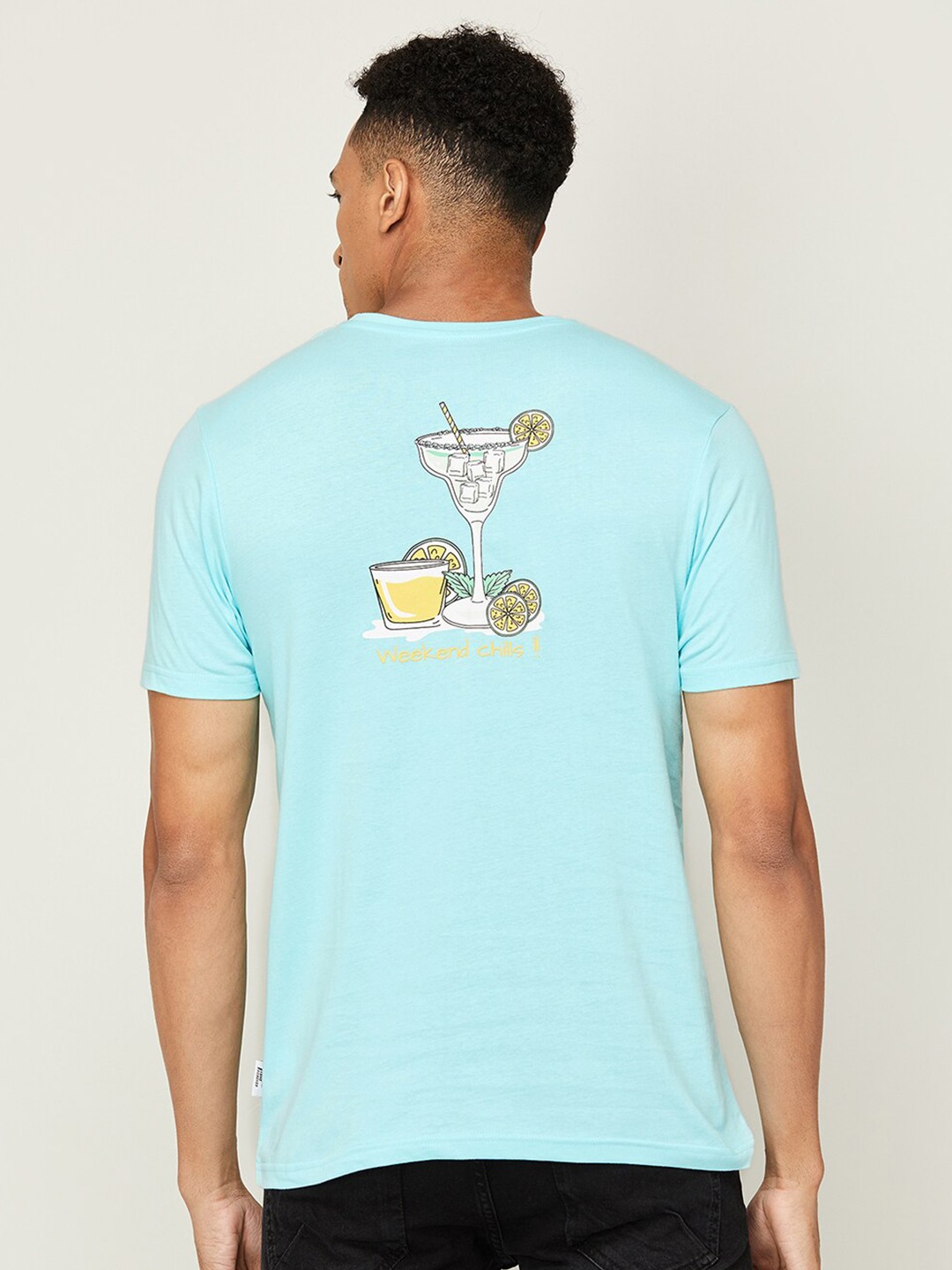 

Fame Forever by Lifestyle Graphic Printed Round Neck Cotton T-shirt, Blue