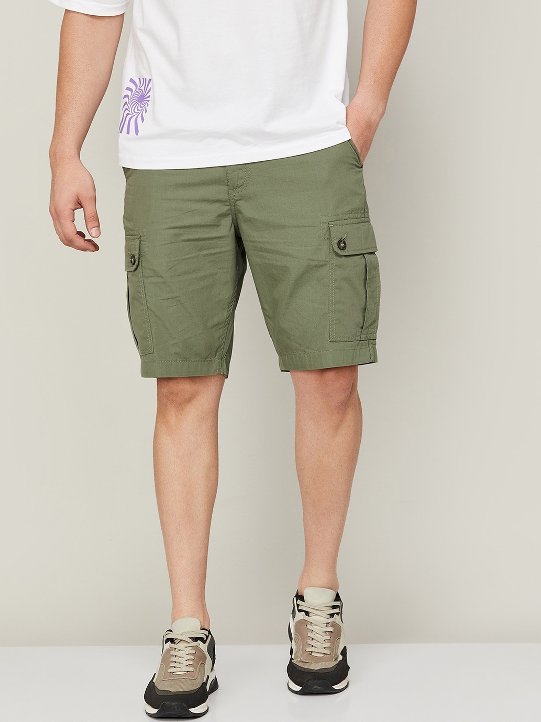 

Fame Forever by Lifestyle Men Mid-Rise Cargo Shorts, Olive