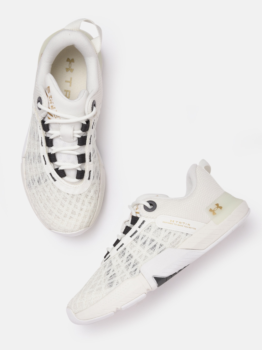 

UNDER ARMOUR Women Woven Design TriBase Reign 5 Training or Gym Shoes, White