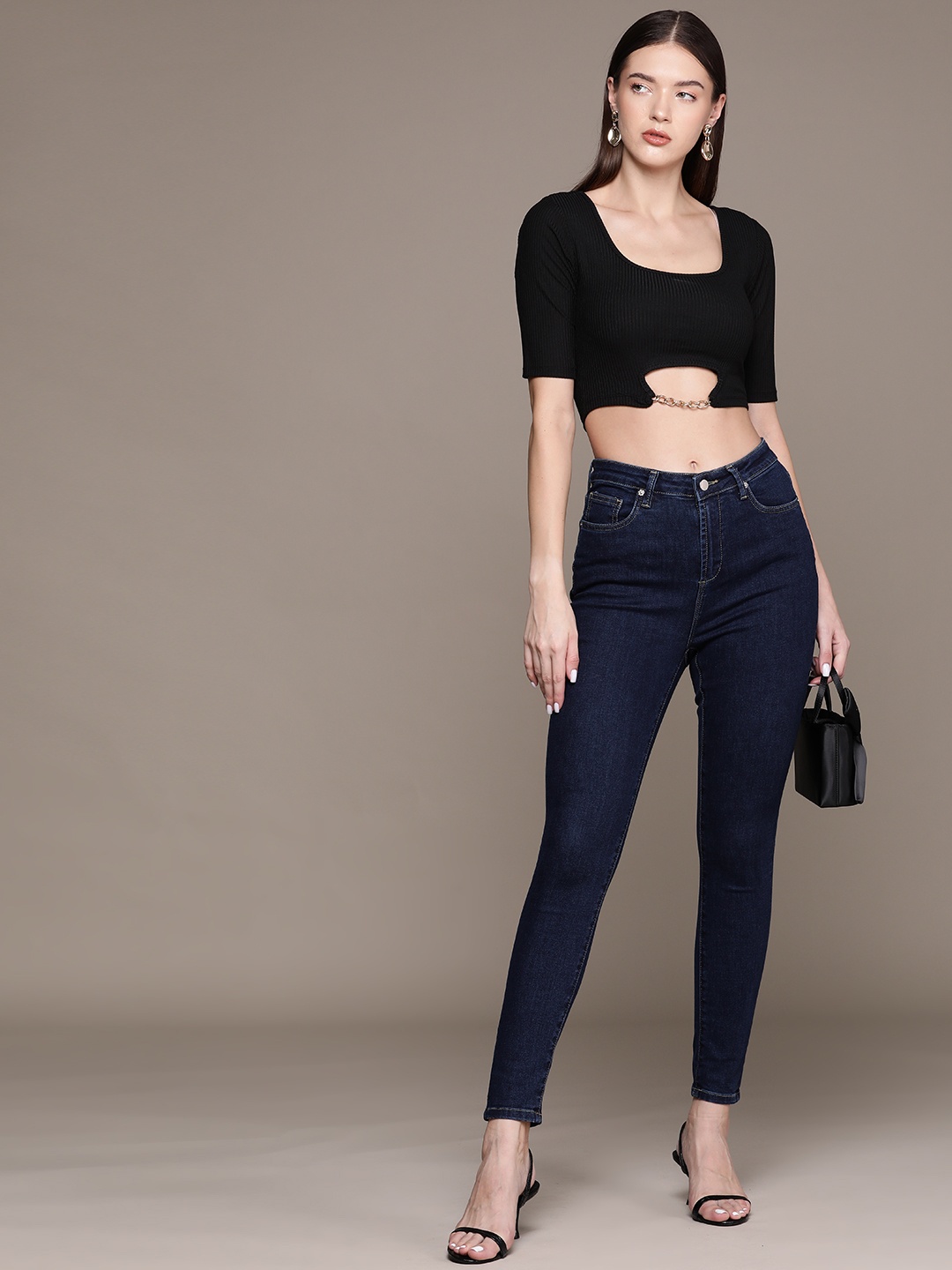 

bebe Denim Daze Super Skinny Fit Jeans, Navy blue