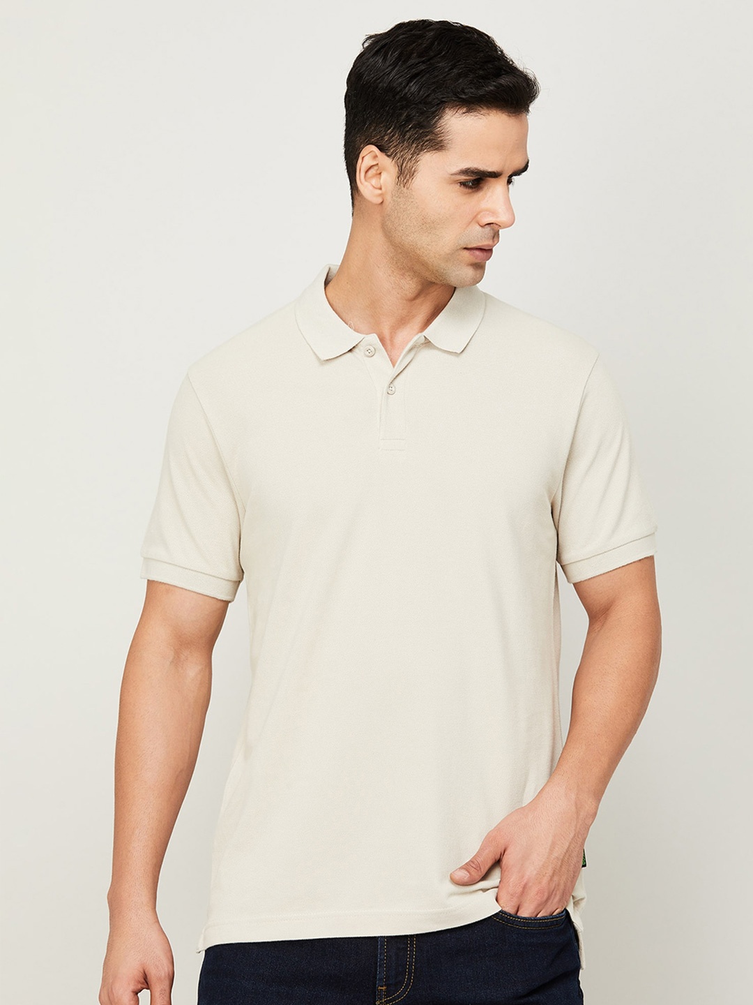 

Bossini Half Sleeve Cotton Polo Slim Fit T-shirt, Grey