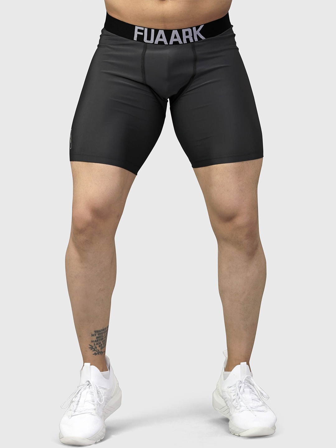 FUAARK Men Skinny Fit Training or Gym Rapid-Dry Sports Shorts, Grey
