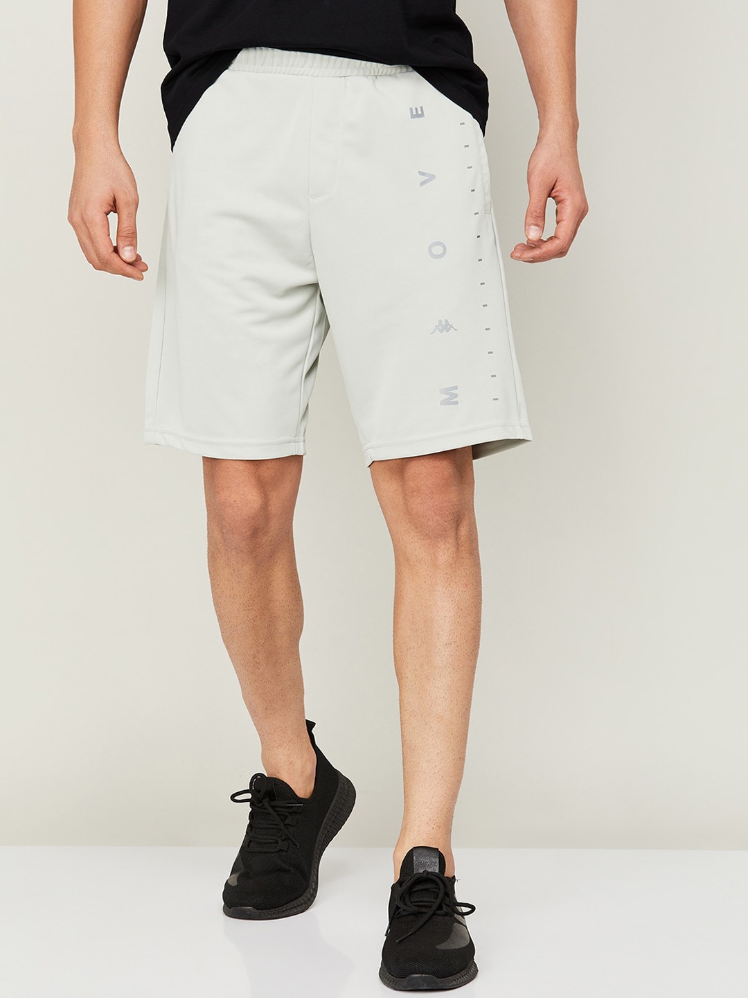 Kappa Men Mid-Rise Sports Shorts, Grey