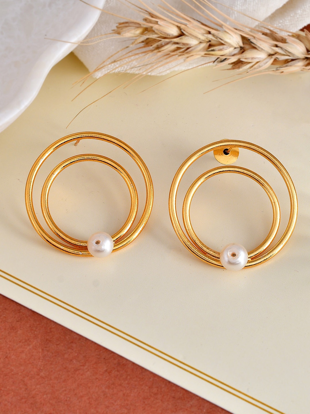 

Silvermerc Designs Gold-Plated Circular Drop Earrings