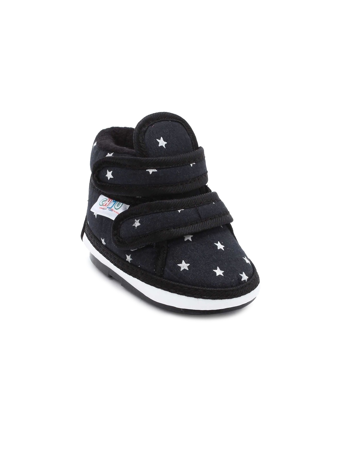 

CHiU Infants Kids Mid Top Printed Comfort Insole Lightweight Slip-On Sneakers, Black