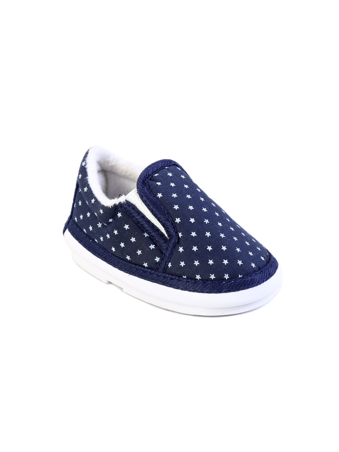 

CHiU Infants Kids Printed Comfort Insole Lightweight Contrast Sole Slip-On Sneakers, Navy blue