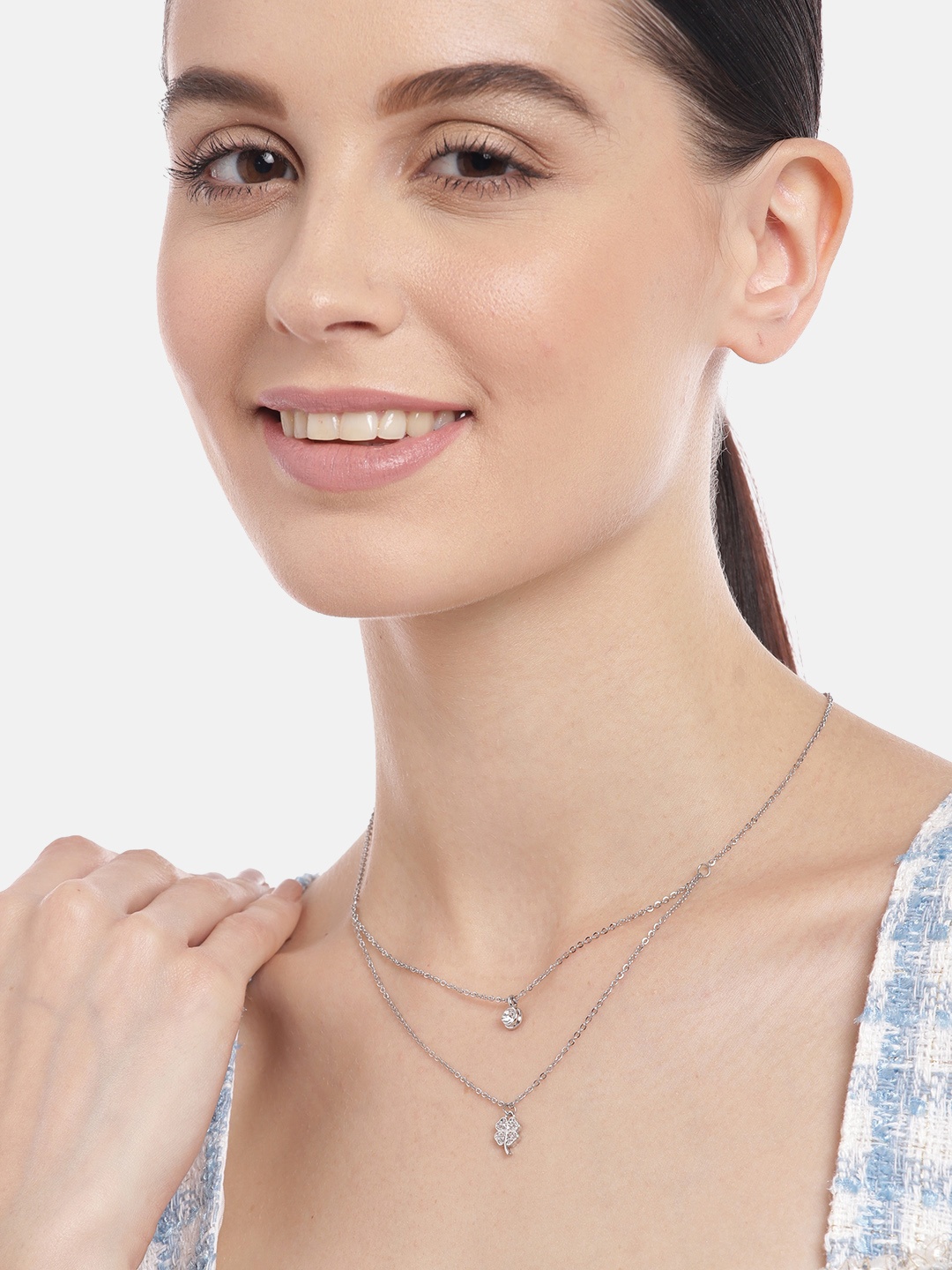 

Aadvik Designs Silver-Plated Layered Necklace