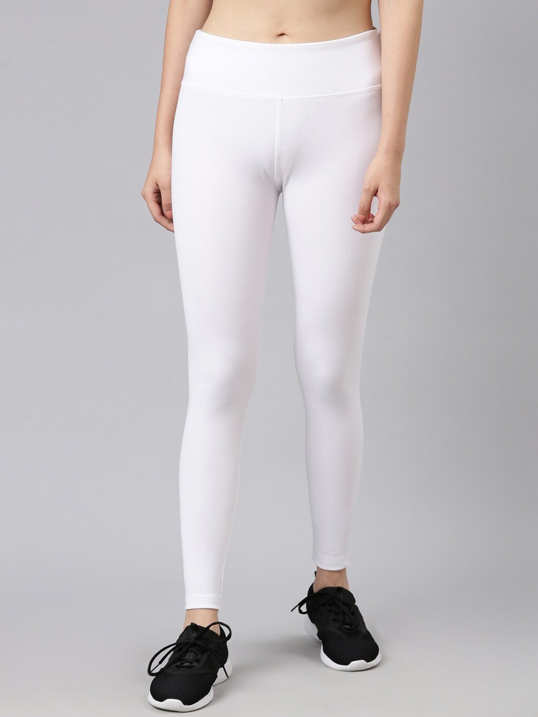 

Kryptic Slim-fit Ankle Length Stretchable Dry Fit Training Tights, White