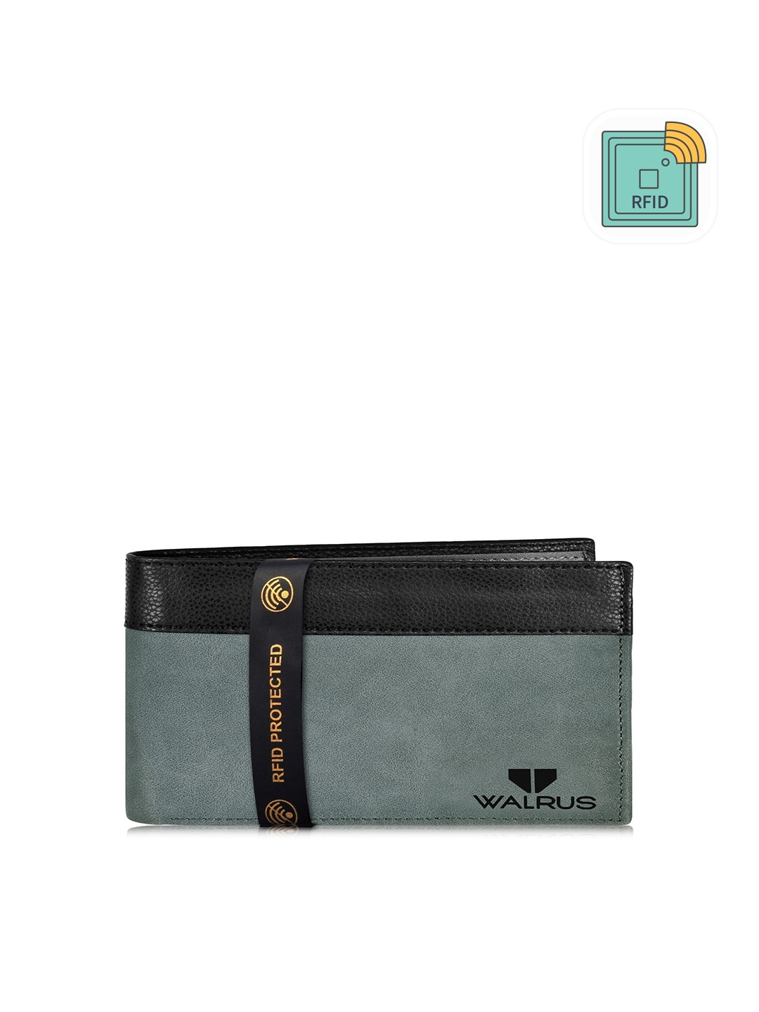 

Walrus Men Printed Two Fold Wallet With RFID, Grey