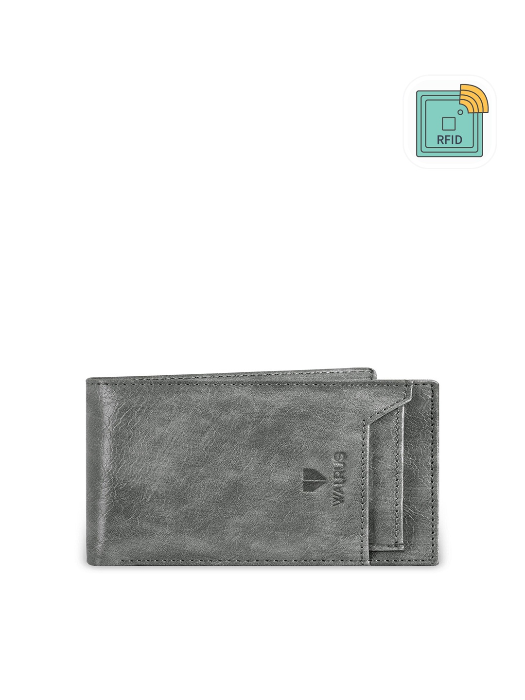 

Walrus Textured Two Fold Wallet, Grey