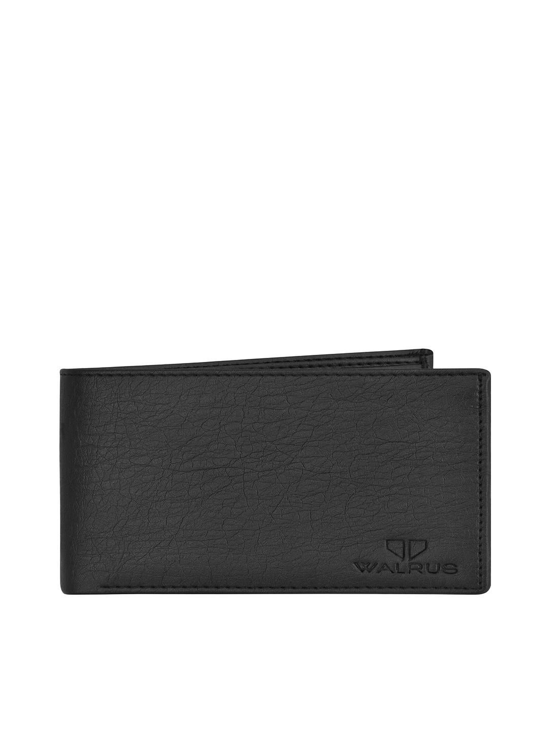 

Walrus Men Textured Two Fold Wallet With SIM Card Holder, Black