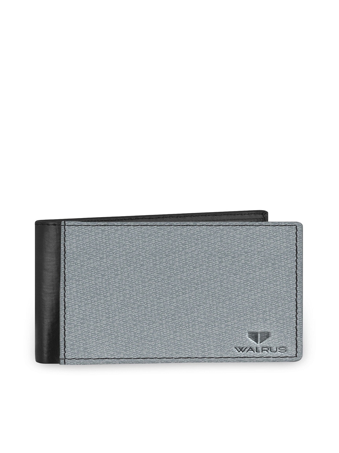 

Walrus Men Vegan Leather Two Fold Wallet With SIM Card Holder, Grey