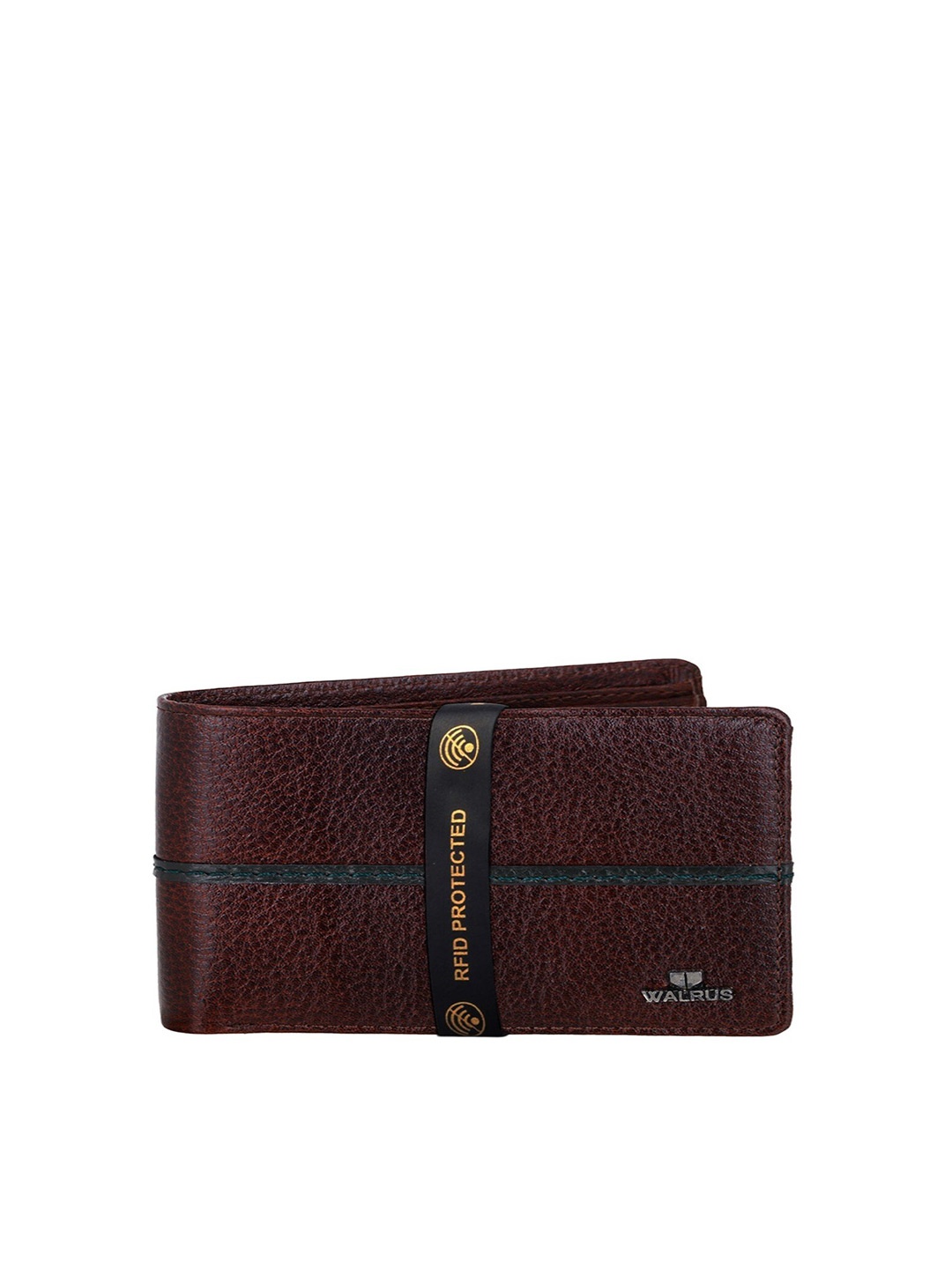 

Walrus Men Leather Two Fold Wallet With SIM Card Holder, Brown