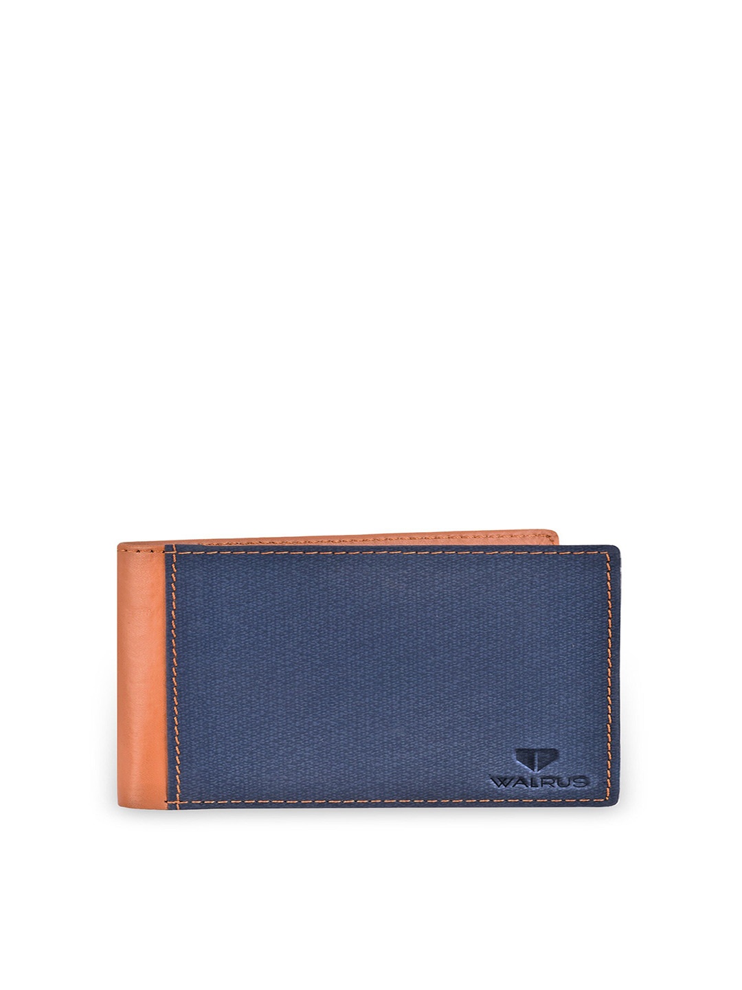 

Walrus Colourblocked Two Fold Wallet with SIM Card Holder, Blue