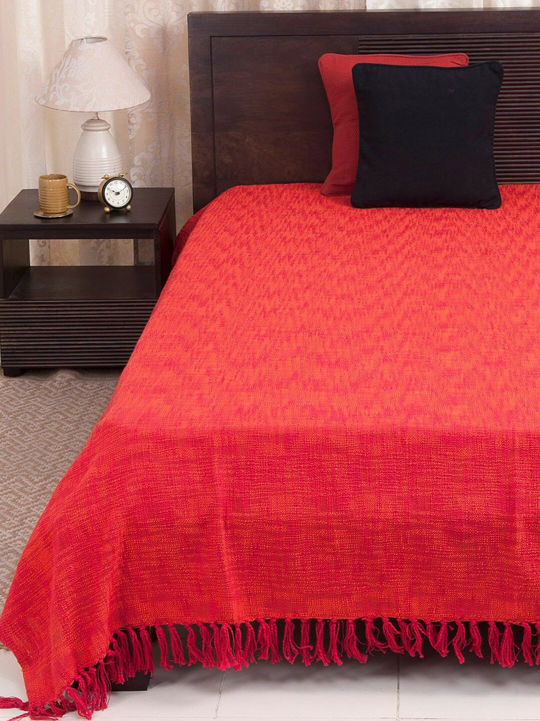 

Fabindia Chaman Cotton Queen Bed Cover, Fuchsia