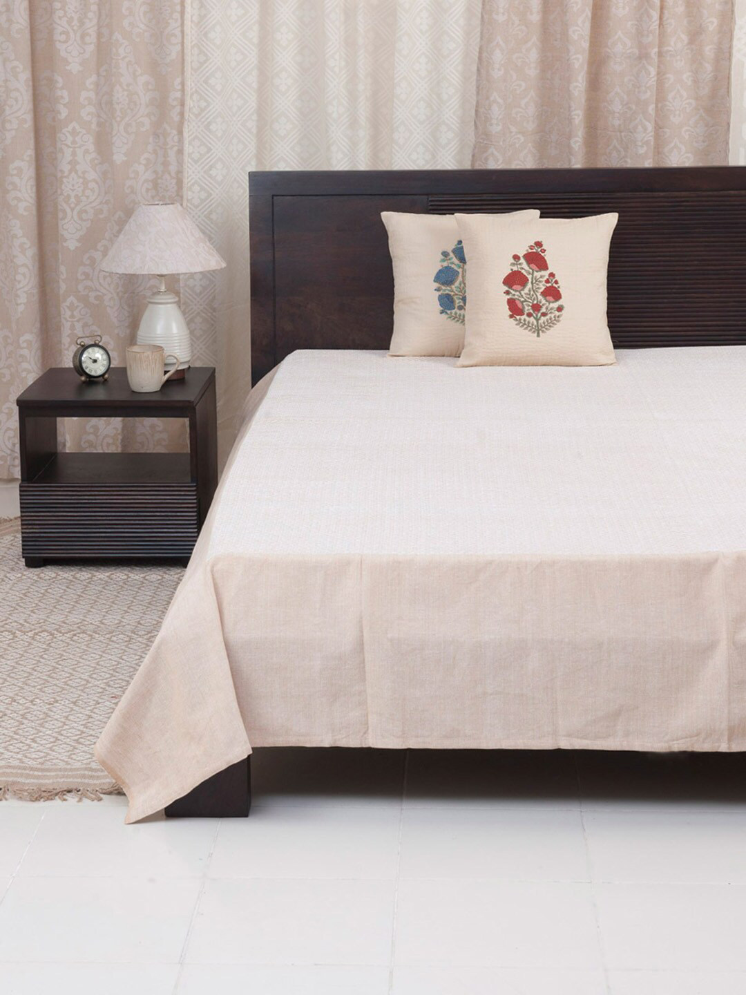 

Fabindia Cream Azig Cotton Single Bed Cover