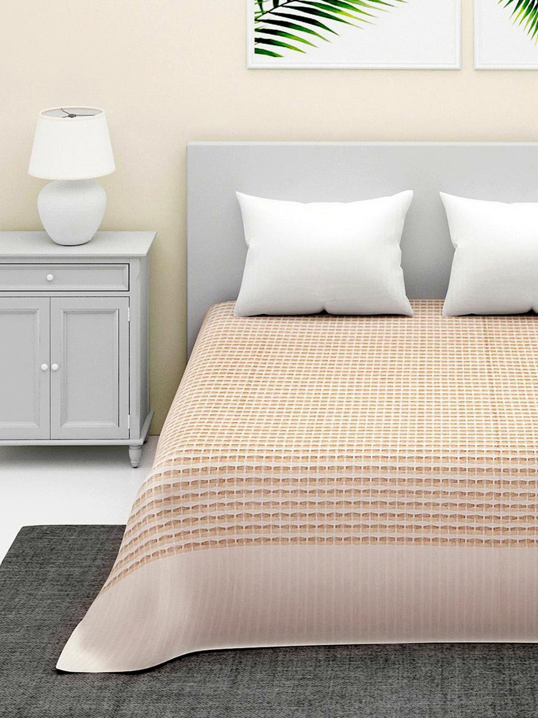 

Fabindia Beige Abstract Printed Cotton King Bed Cover