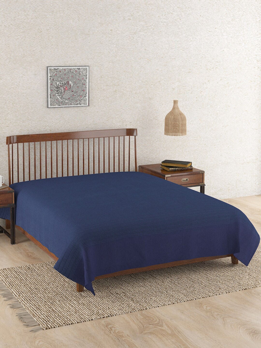 

Fabindia Navy Blue Cotton Double Bed Cover