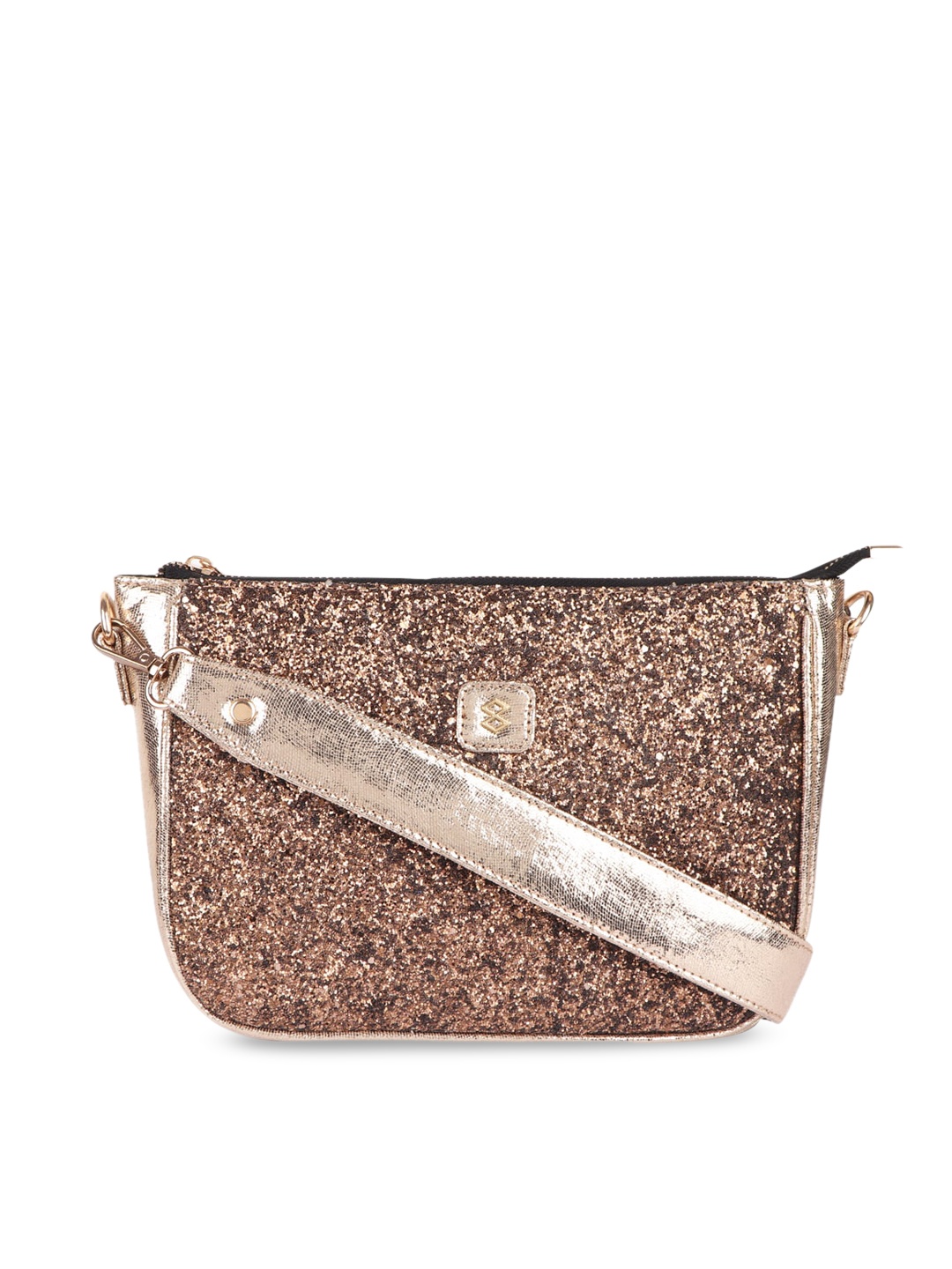 

HORRA Embellished Structured Sling Bag, Gold