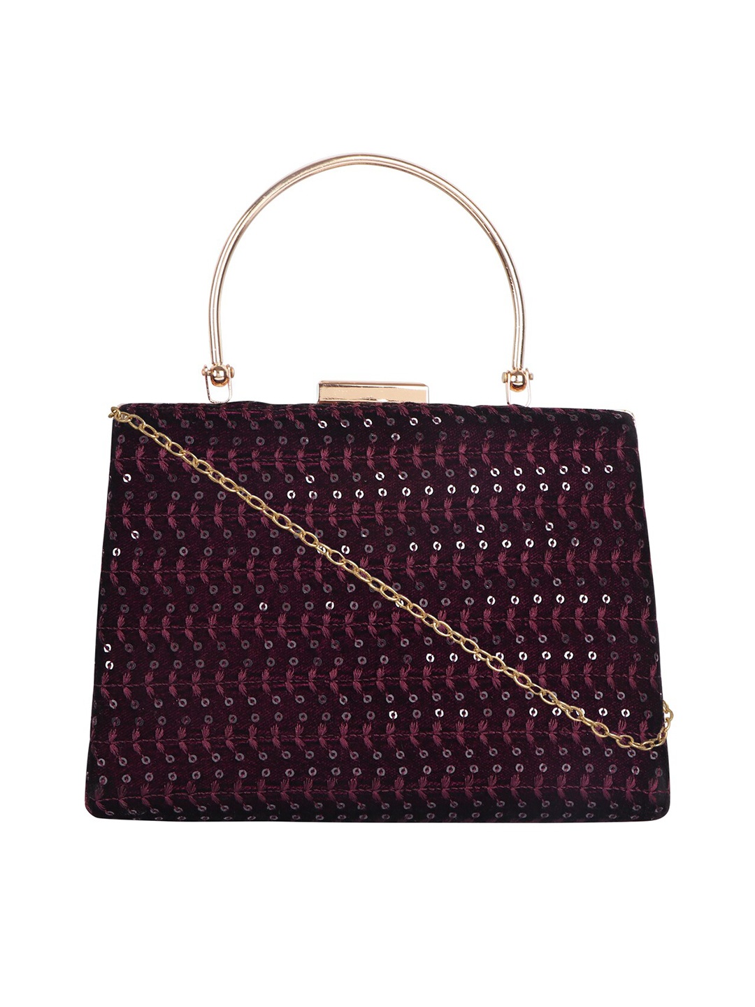 

HORRA Embellished Box Clutch, Burgundy