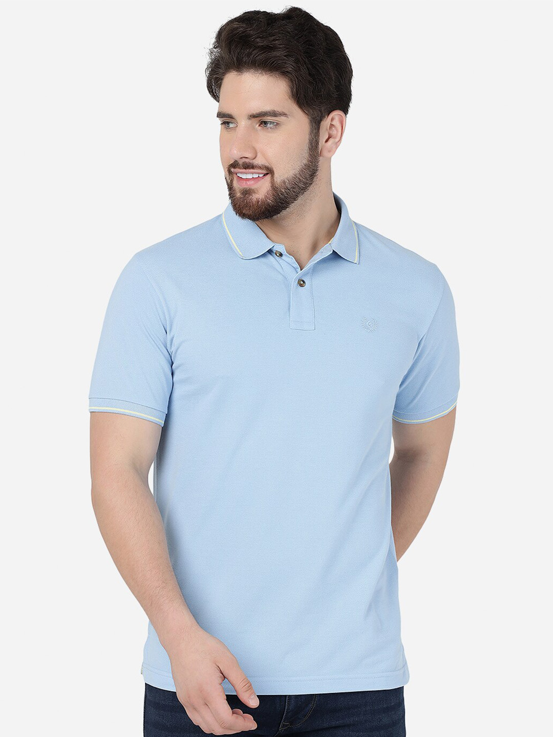 

Greenfibre Half Sleeve Polo Slim Fit T-shirt, Blue