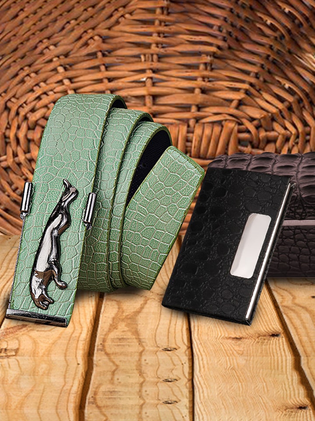 

Kastner Men Belt And Card Holder, Green