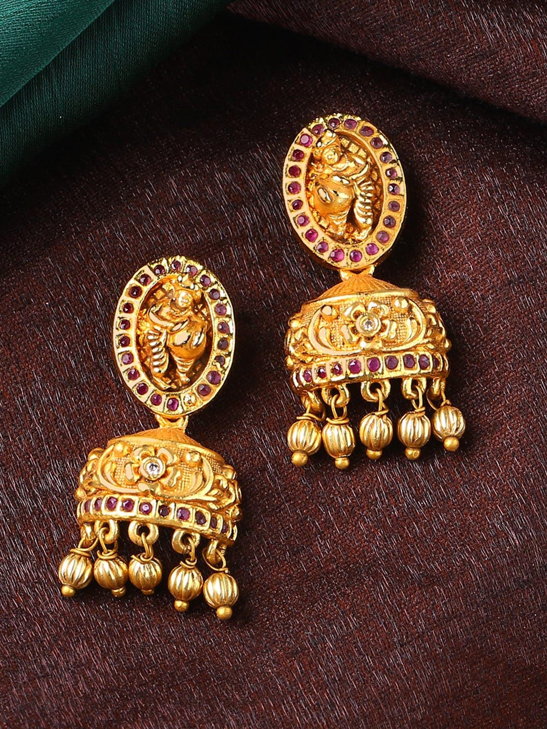 

Estele Gold-Plated Dome Shaped Jhumkas Earrings