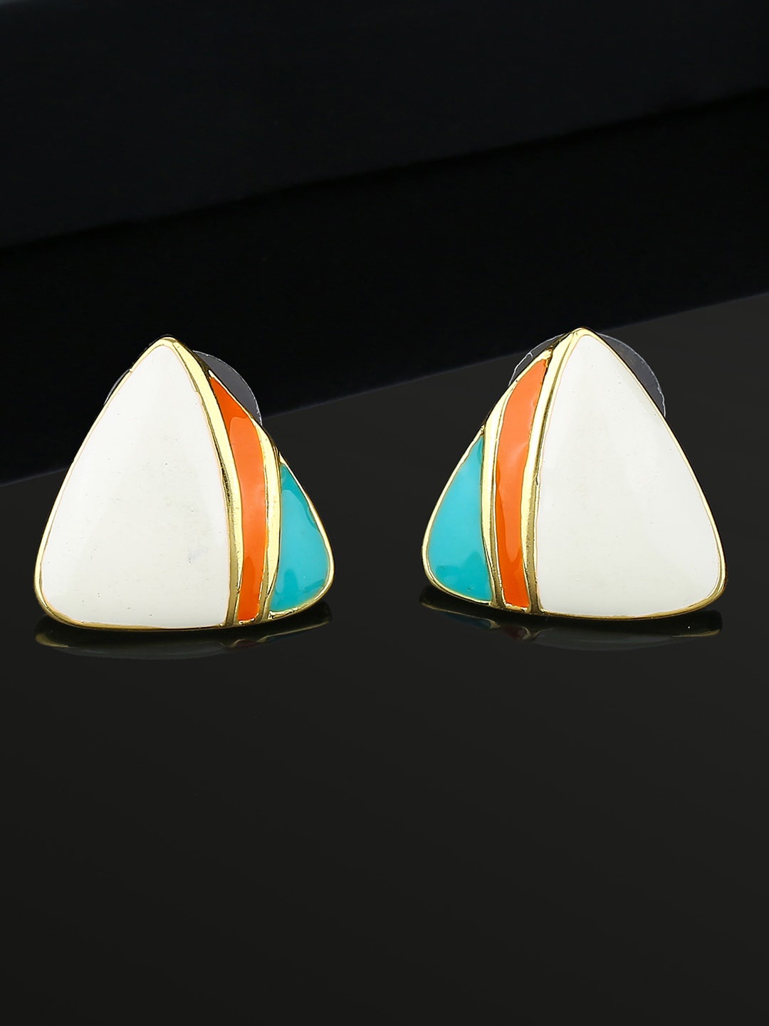 

Estele Gold Plated Triangular Studs Earrings