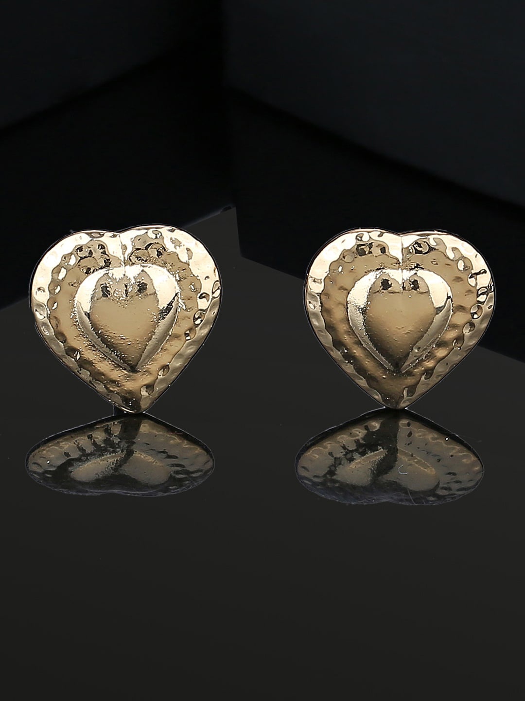 

Estele Gold-Plated Heart Shaped Studs Earrings