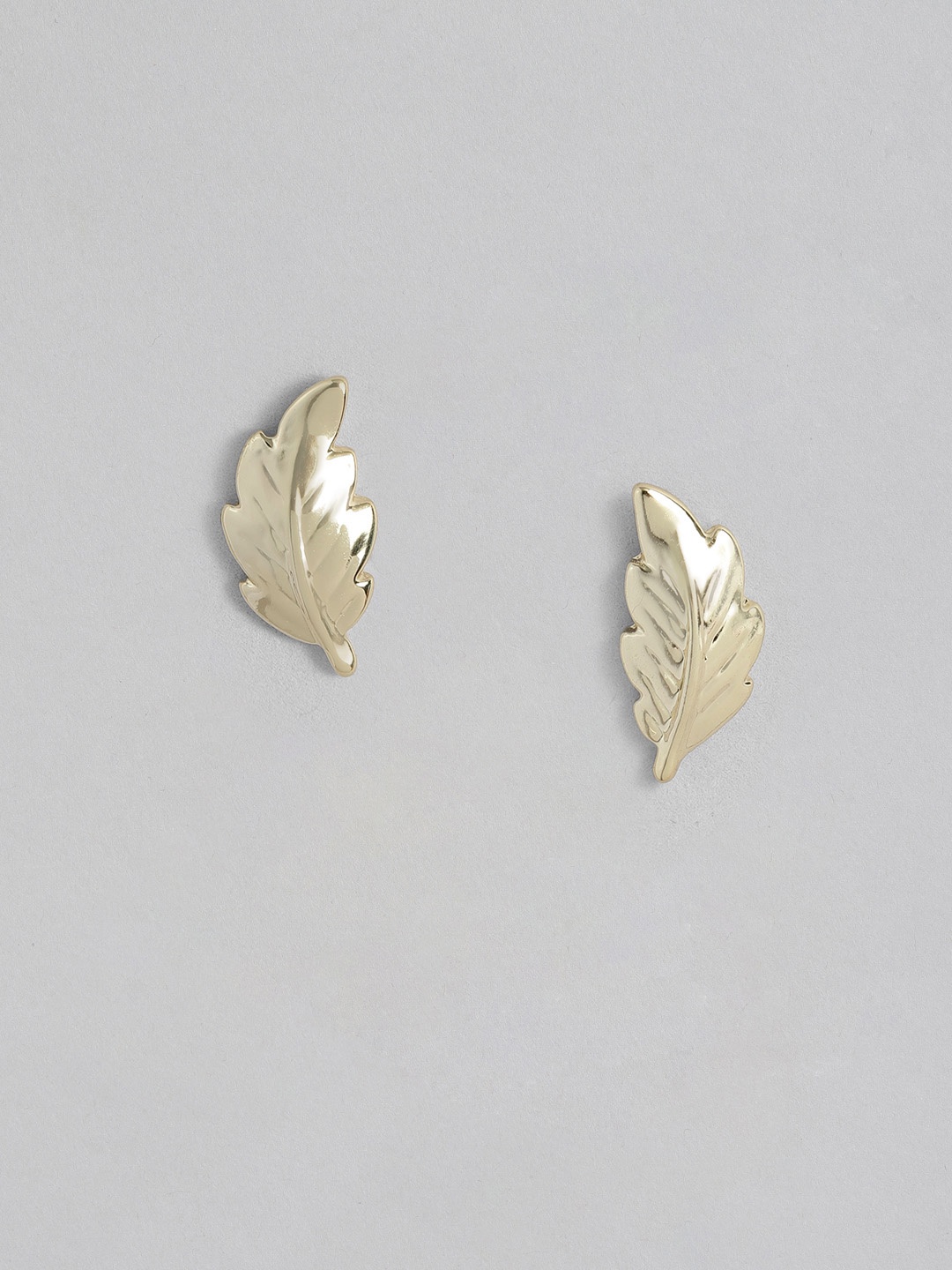 

Estele Gold-Plated Leaf Shaped Studs Earrings
