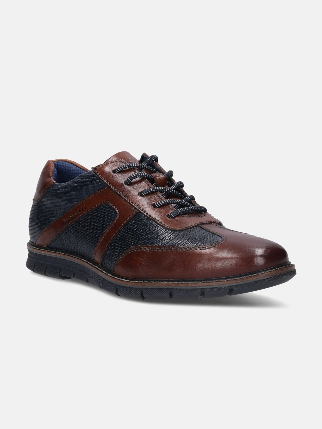 

Bugatti Men Colourblocked Leather Sneakers, Brown