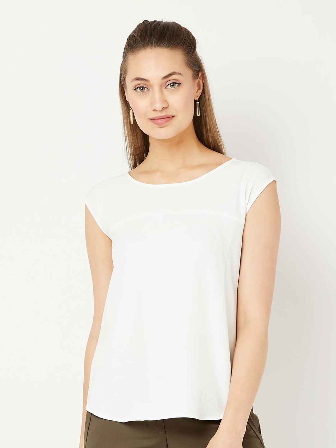 

SALT ATTIRE Extended Sleeves Regular Top, White