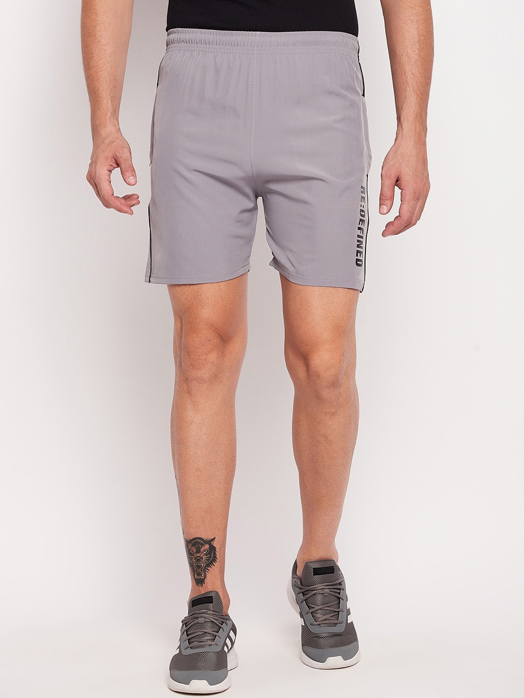

Camey Men Mid Rise Sports Shorts, Grey