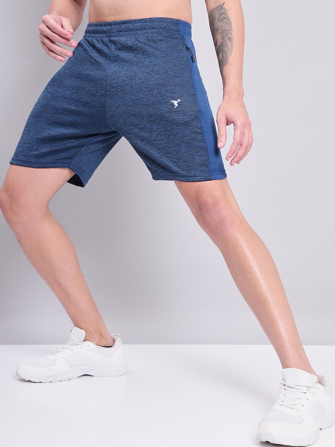 

Technosport Men Slim Fit Antimicrobial Training or Gym Sports Shorts, Blue