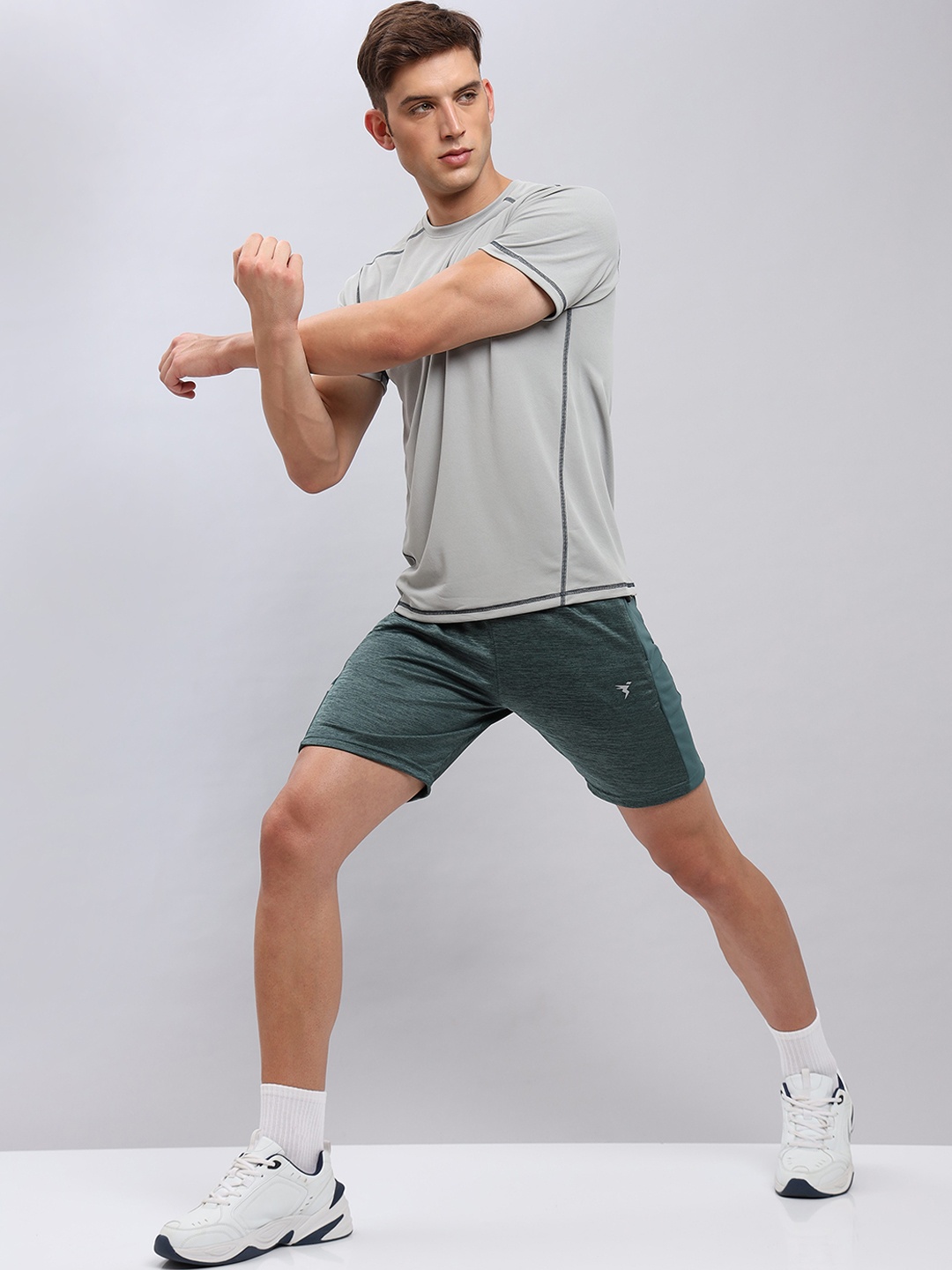 

Technosport Men Slim Fit Antimicrobial Training or Gym Sports Shorts, Green
