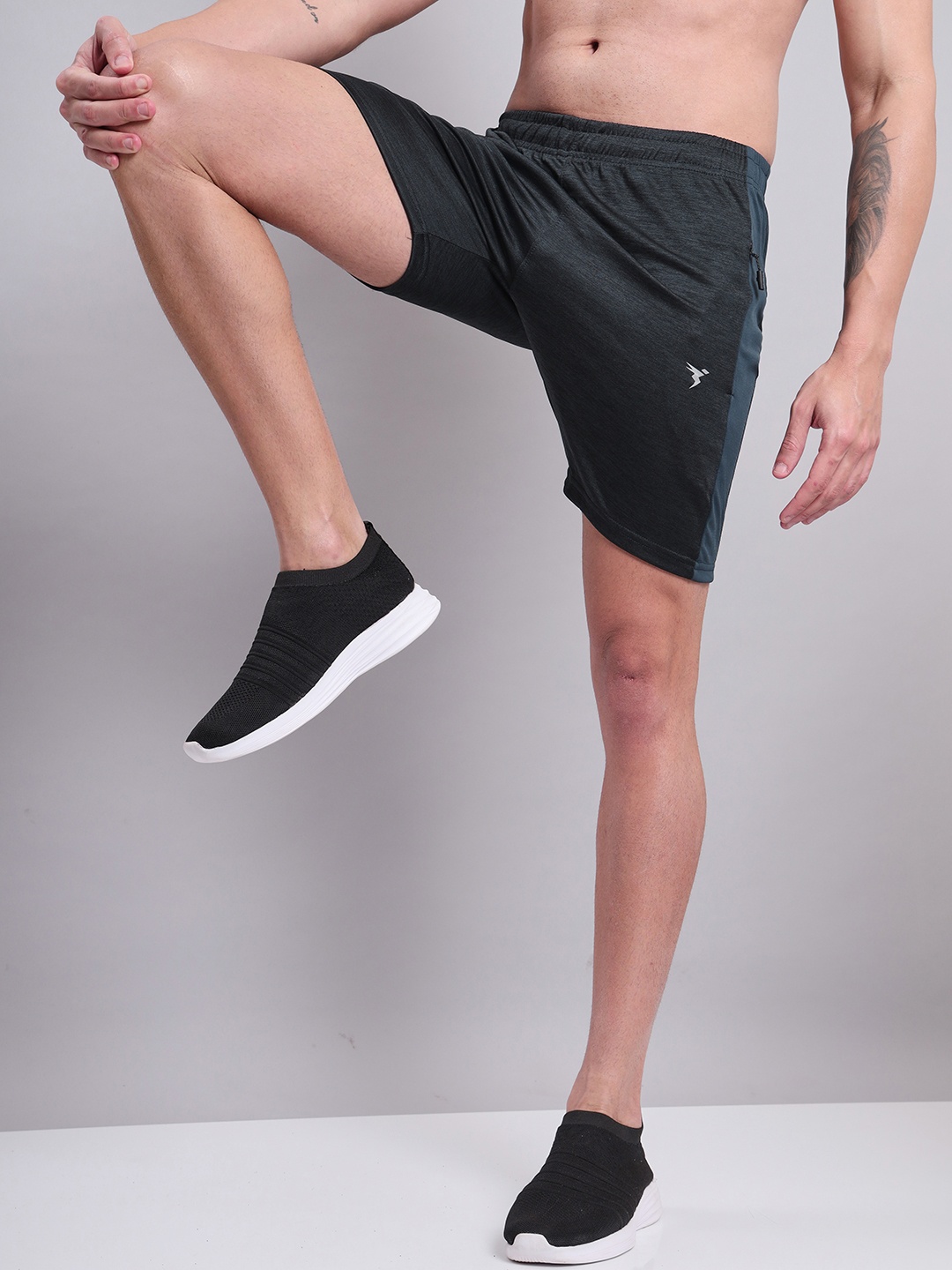 

Technosport Men Slim Fit Antimicrobial Training or Gym Sports Shorts, Charcoal