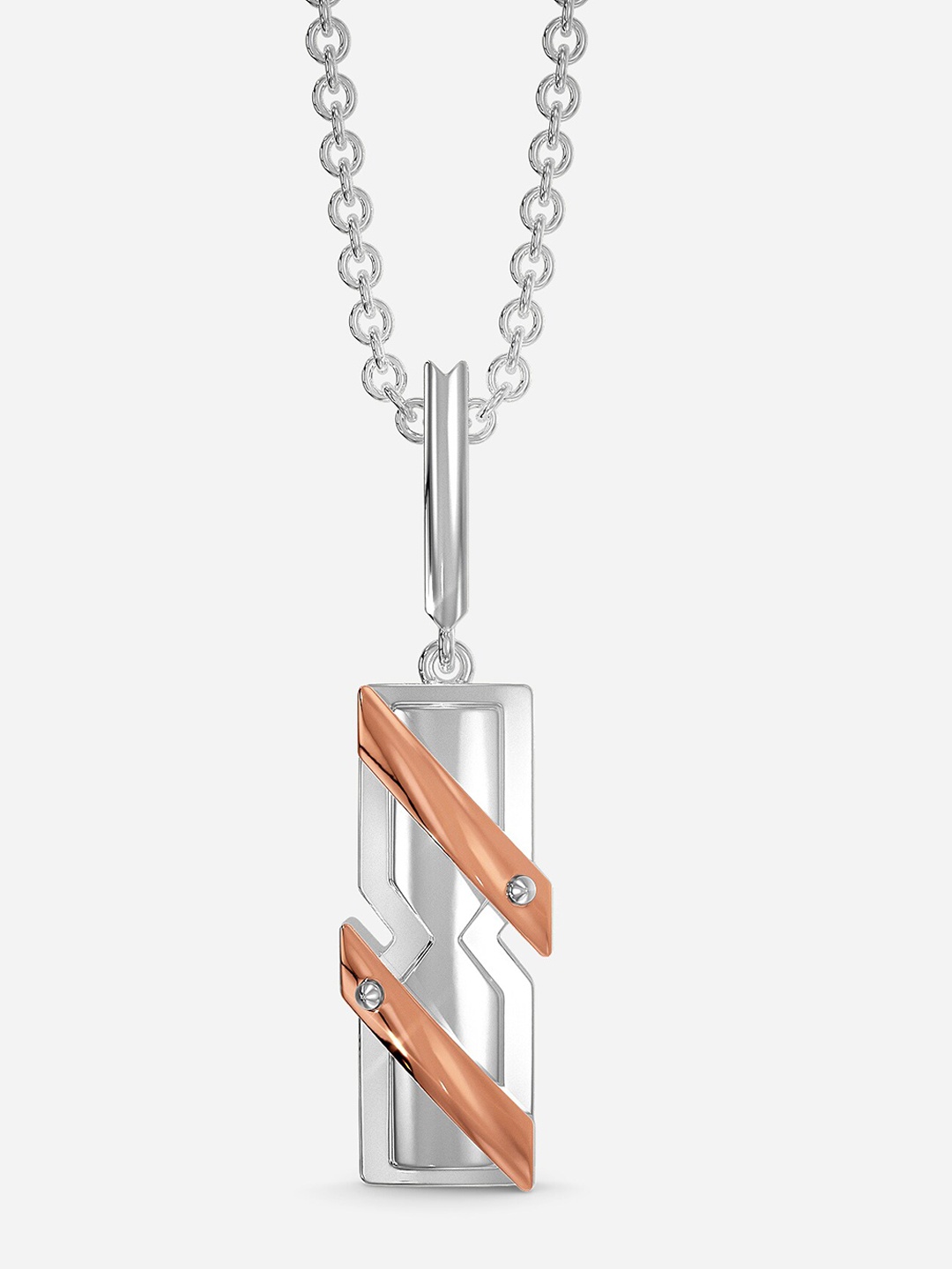 

MELORRA Power Play 18KT White Gold Pendant-2.57gm, Silver
