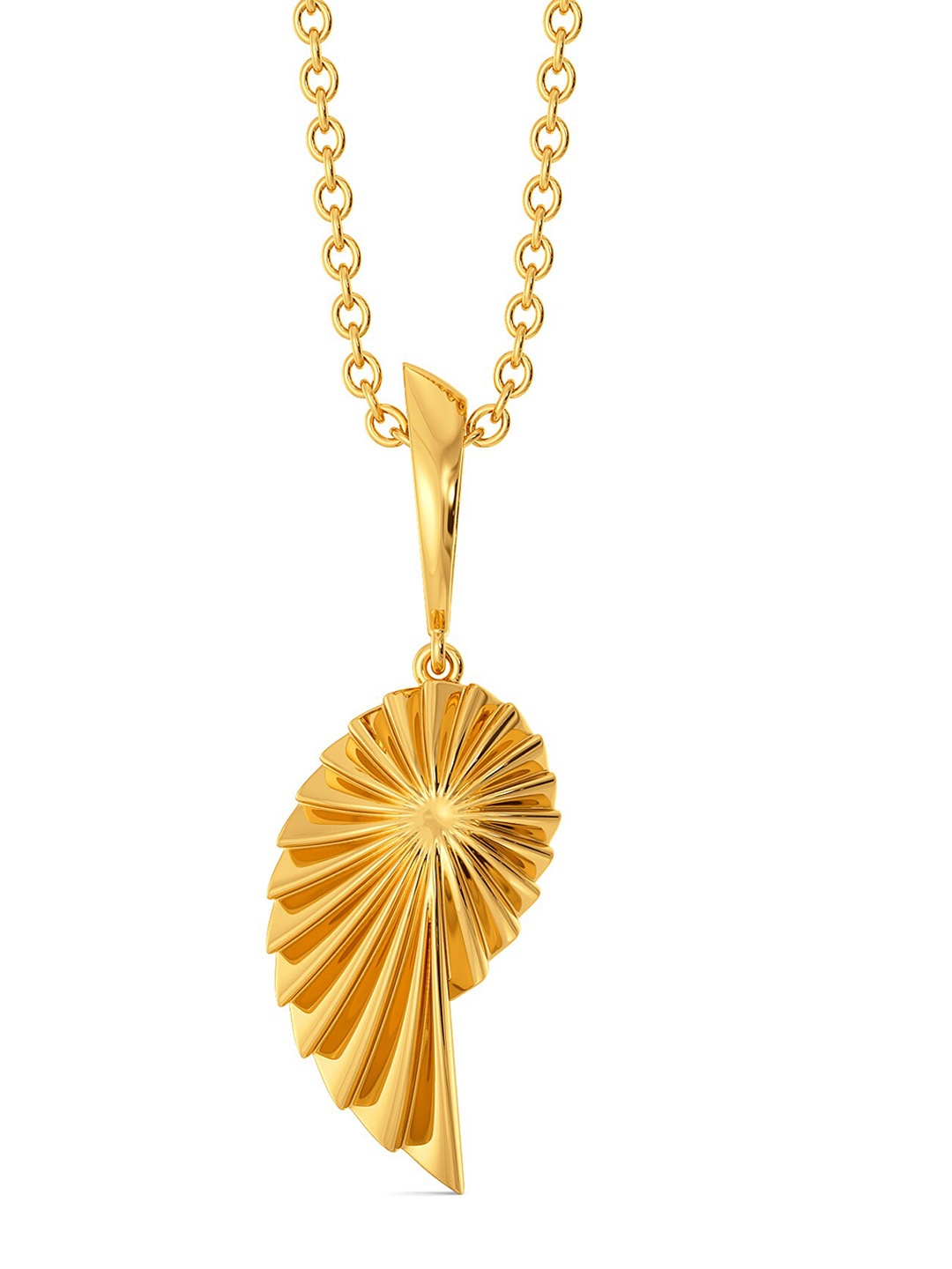 

MELORRA Fan of Pleats 18KT Gold Pendant-3.04gm
