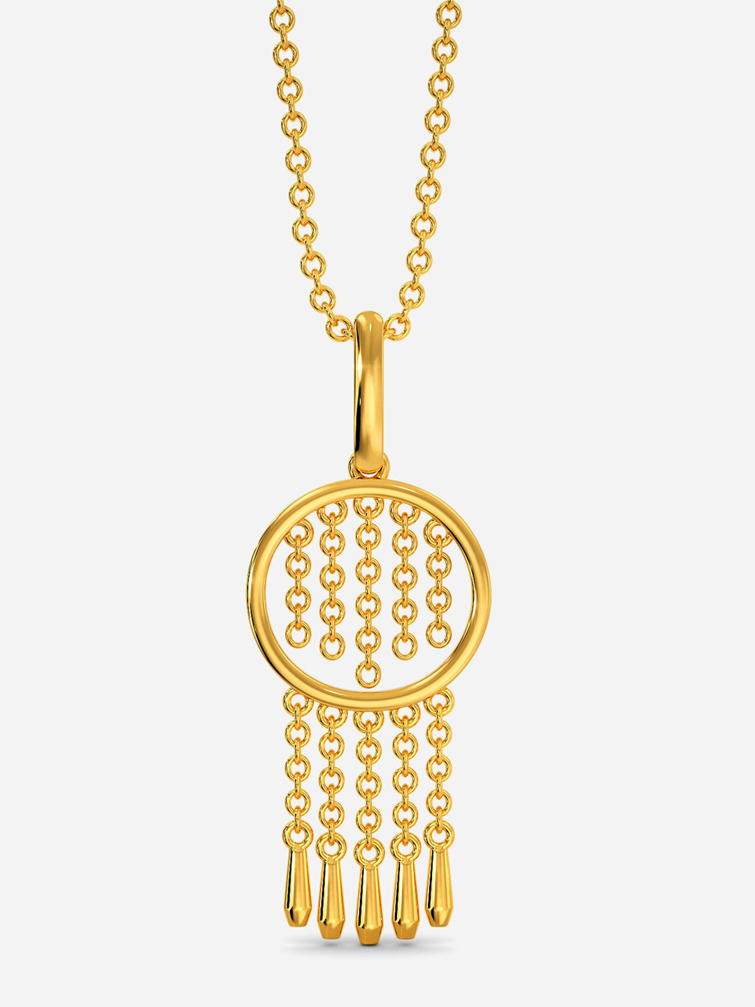 

MELORRA Bead Fringe 18KT Gold Pendant-2.6gm