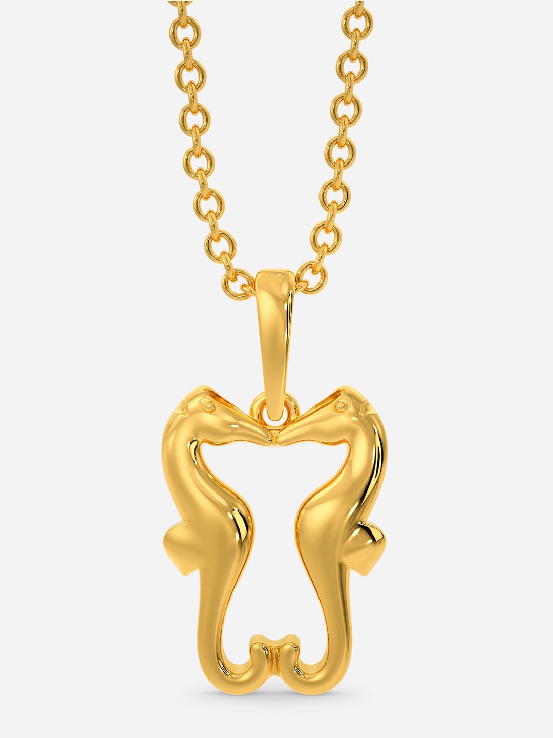 

MELORRA Playful Seahorses 18KT Gold Pendant-1.96gm
