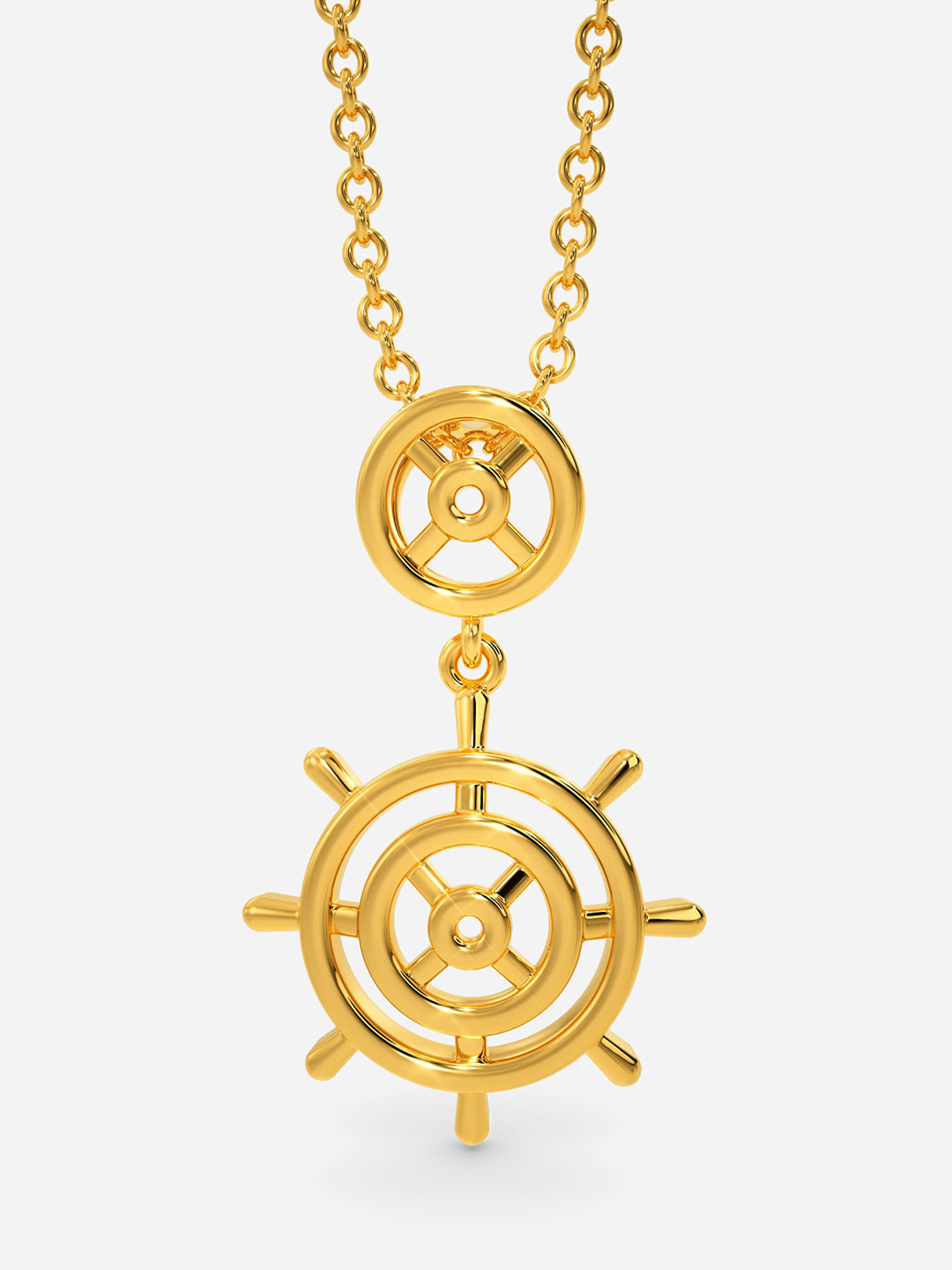

MELORRA Ship Wheel Wonder 18KT Gold Pendant-2.5gm
