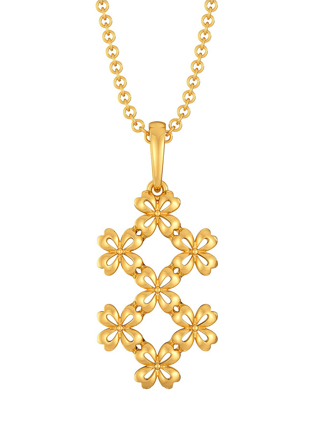 

MELORRA Floral Cluster 18KT Gold Pendant- 2.23 gm