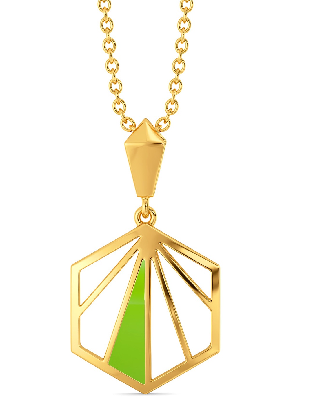 

MELORRA Green Sheen 18KT Gold Pendant-2.68gm