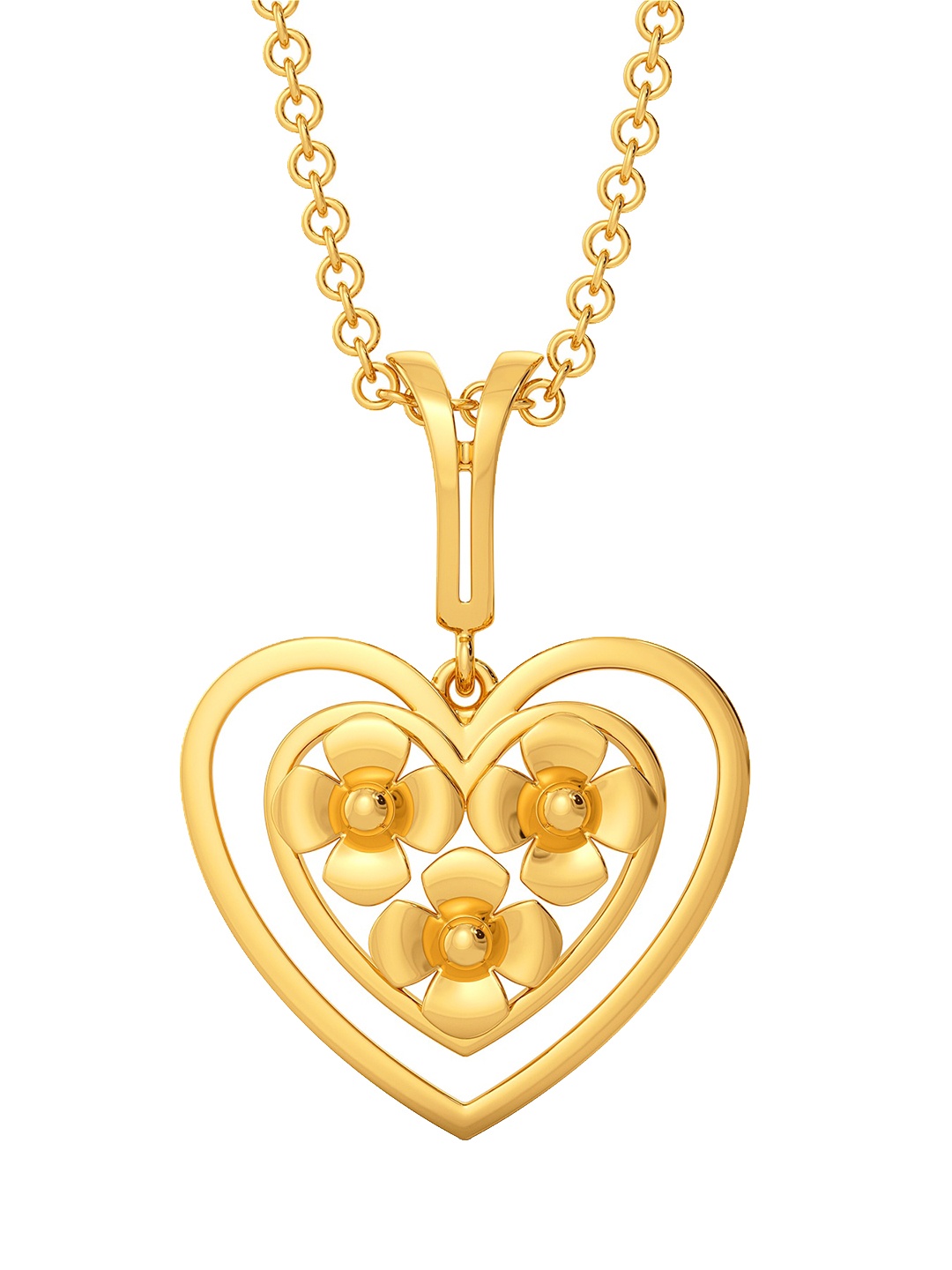 

MELORRA Flowers N Hearts 18KT Gold Pendant- 2.57 gm