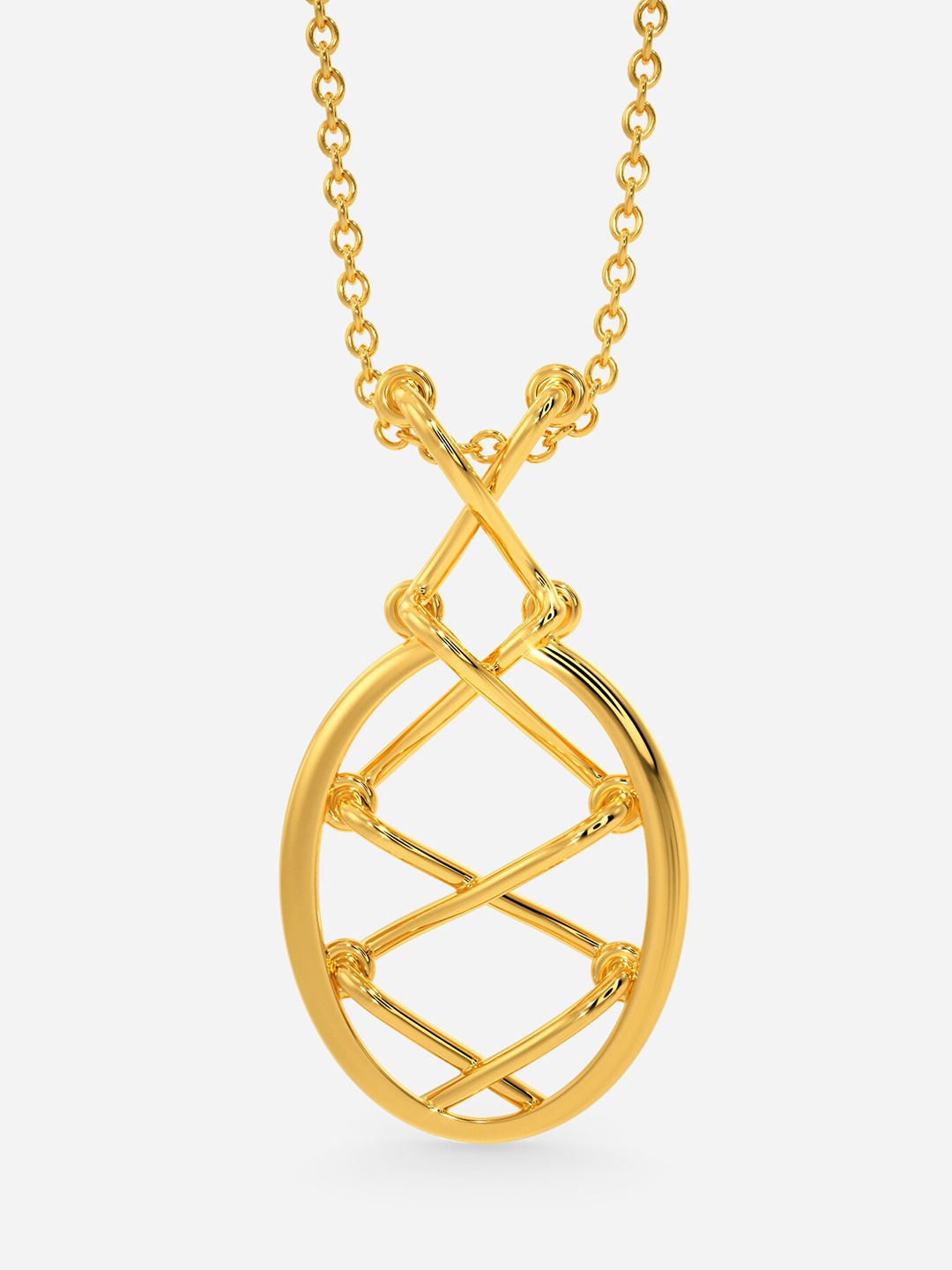 

MELORRA Cross Lock Lace 18KT Gold Pendant-3.43 gm