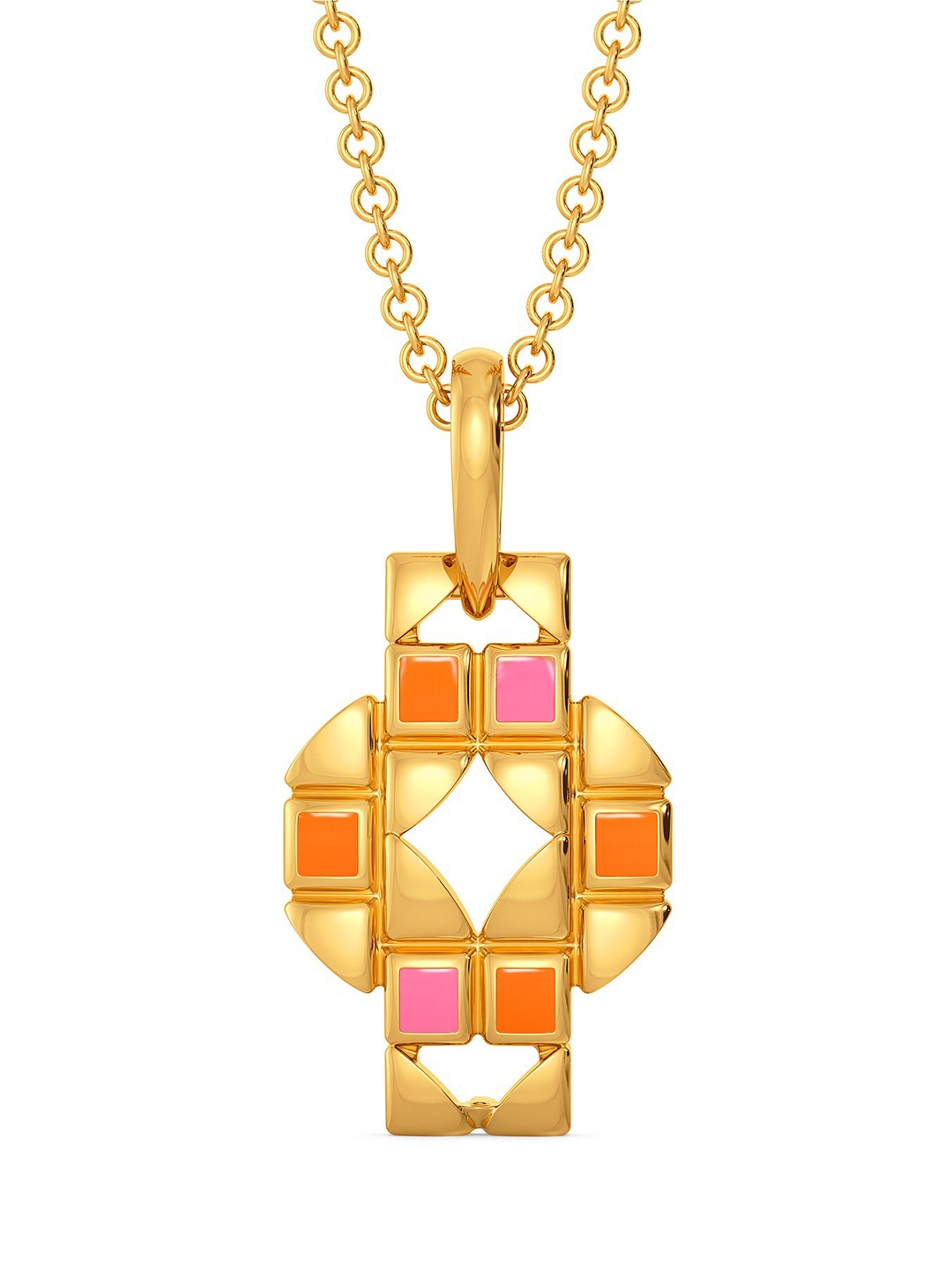 

MELORRA Digital Dreams 18KT Gold Pendant-2.59gm, Orange