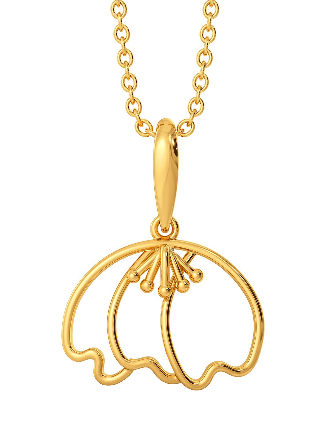 

MELORRA Twinkle O Tulip 18KT Gold Pendant-2.13gm